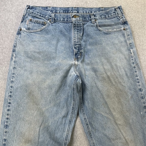 Carhartt B160 DST‎ Relaxed Fit Jeans 40x34 Light Wash Distressed Workwear - Picture 2 of 11